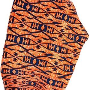 LuLaRoe TC2 Women's Leggings Aztec Tribal Print Orange Gray Plus Size 18-22/24
